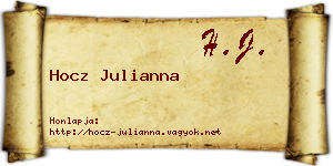 Hocz Julianna névjegykártya